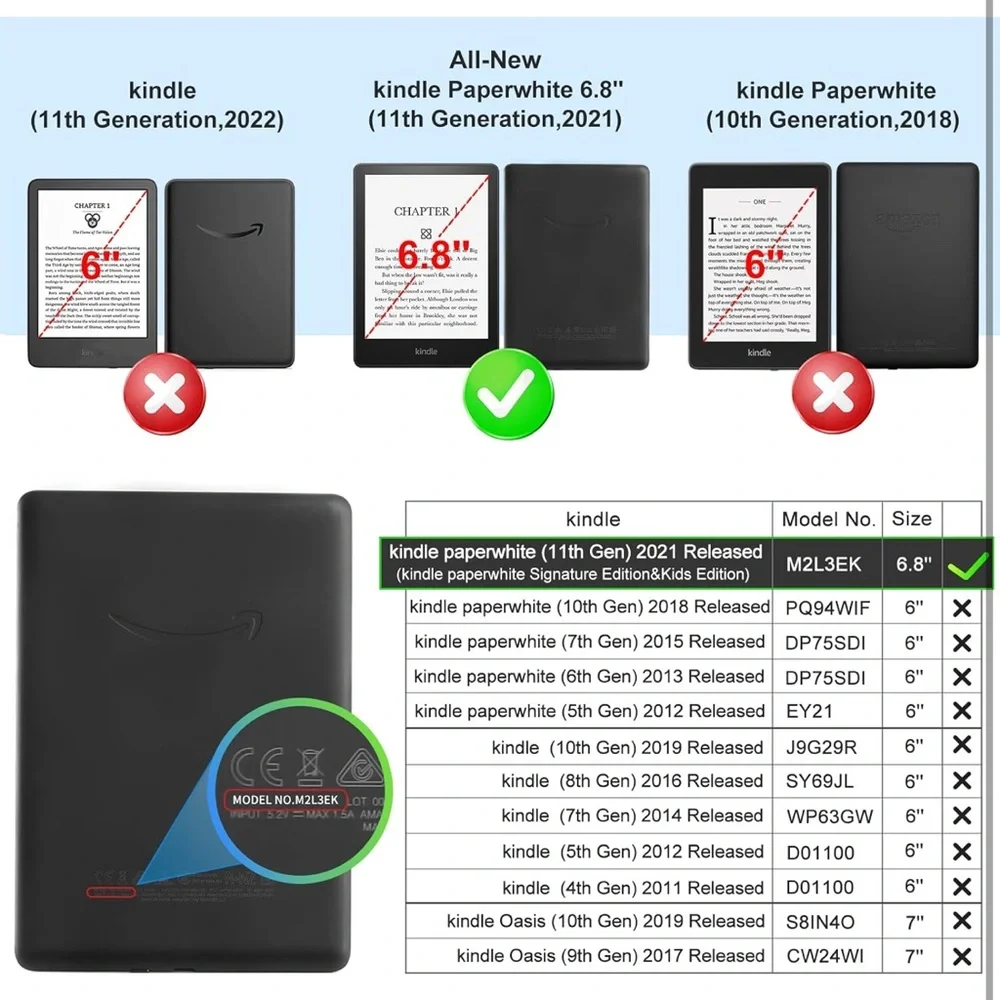 Cobak Case for All New 6.8” Kindle Paperwhite 2021 (11 Generation) - PU Leather